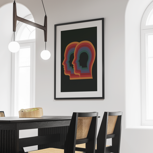 Retro Midcentury Modern MCM framed art print - poster in modern diningroom decor