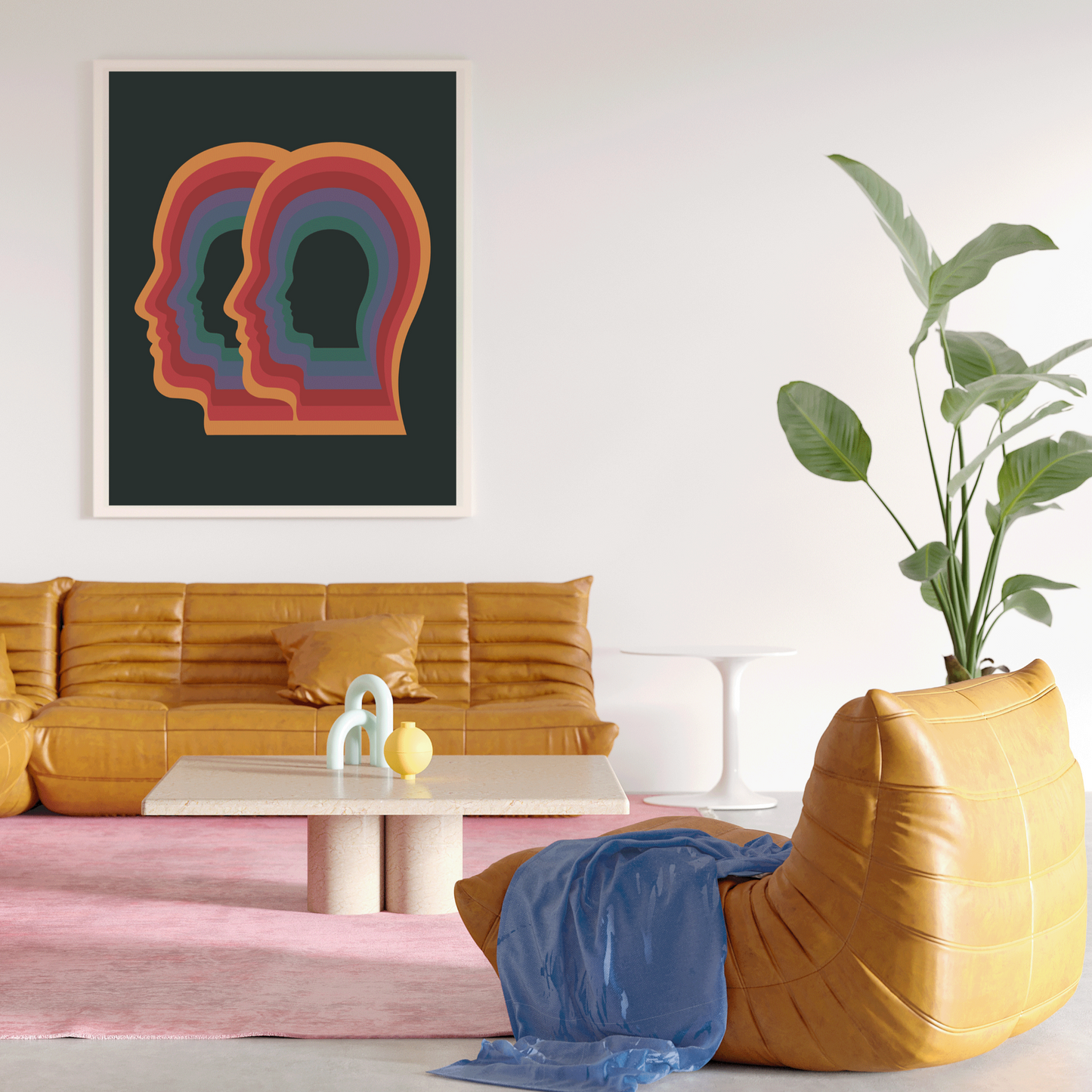 Retro Midcentury Modern MCM framed art print - poster in retro livingroom decor