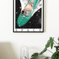 Illustration science-fiction (sci fi) galaxie, galaxy, space ship, fantasy, sci fi movies, woman yacht, boat art print, Impressions papier giclée lustré pro - 5x7 8x10 12x16 13x19 - Affiche poster décoration intérieure éclectique - Art digital printmaking art - Infographic posters prints shop