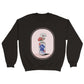 Sweatshirt crewneck noir black, coton, polyester, illustration impression graphique numérique oeuvre d'art, digital art print, fleurs sauvages canette bière Pabst, wildflowers beer can, Oana Illustrations