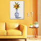 Oranges Flower Blue Vase Illustration Art Print Floral Fruits Poster Delicate Artwork Eclectic Home Decor